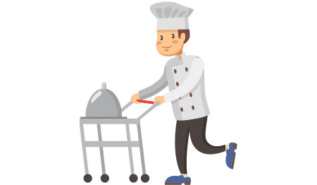 serving the food in Spanish