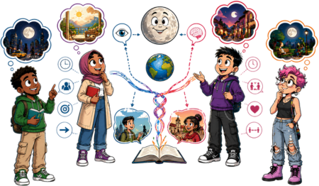 From Seeing the Moon to Learning a Language