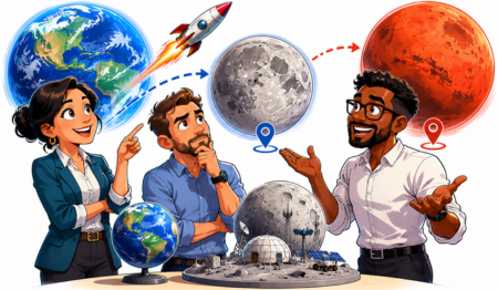 should humans use the moon as a launchpad to mars, Heading to Mars